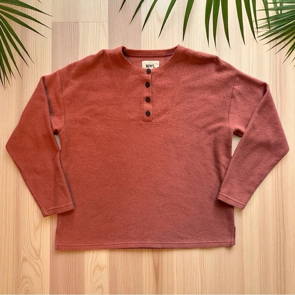 MADEWELL MWL Button-Front Fleece Pullover - XS - Picture 6 of 10